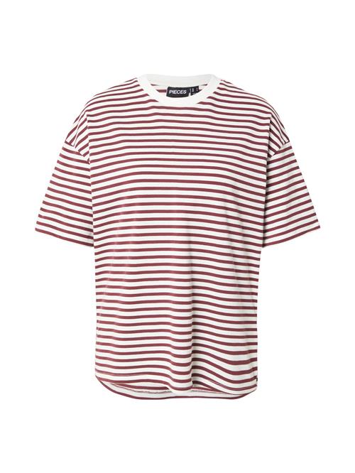 Se PIECES Shirts 'PCSADIE'  burgunder / hvid ved About You