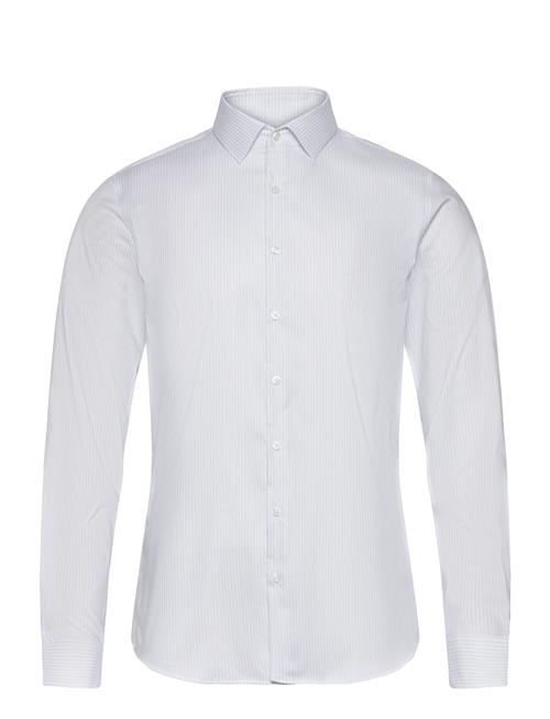 Stretch Collar Stripe Slim Shirt Calvin Klein White
