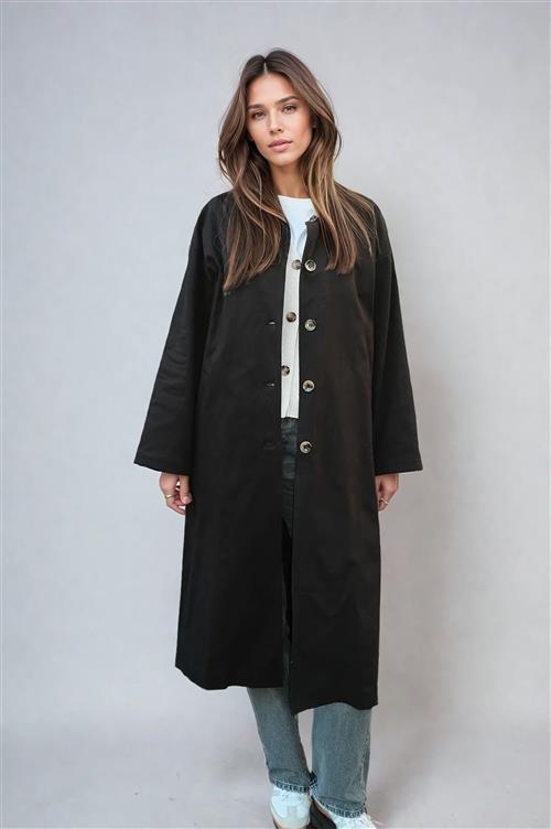 Carla Trenchcoat - Sort - XL - TeeShoppen