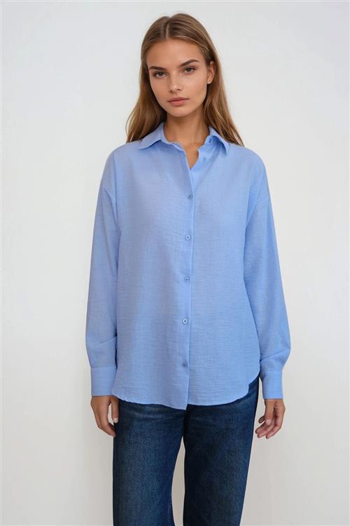 Lilly Skjorte - Lys Blå - 2XL - TeeShoppen