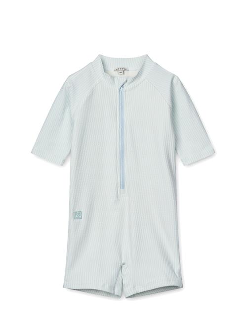 Max Seersucker Shortsleeve Swim Jumpsuit Liewood Blue