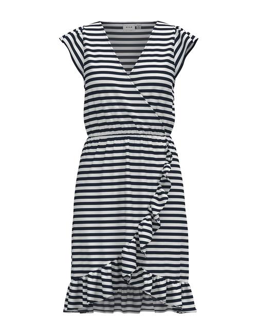 Vimo Y S/S Wrap Flounce Dress /1/Ka Vila Navy