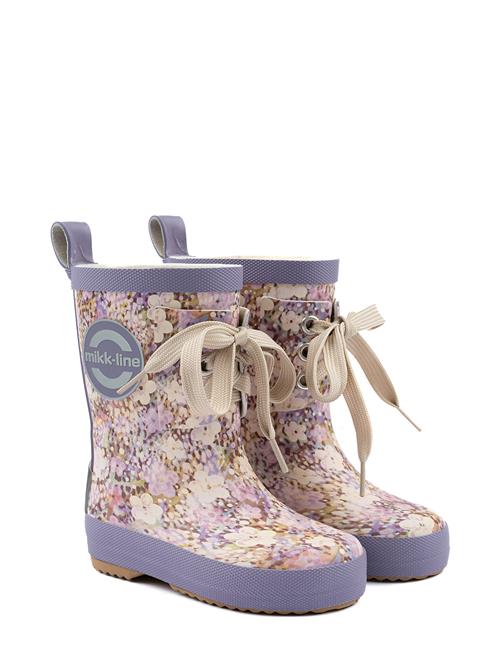 Printed Wellies W Lace Mikk-line Purple