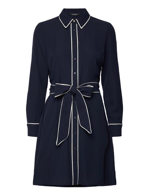 Two-T Belted Georgette Shirtdress Lauren Ralph Lauren Navy
