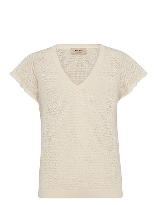 Mmganna Pattern V-Neck Knit MOS MOSH Cream
