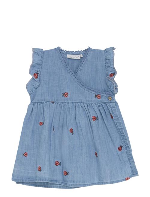 Dress Ss Emb. Chambray Minymo Blue