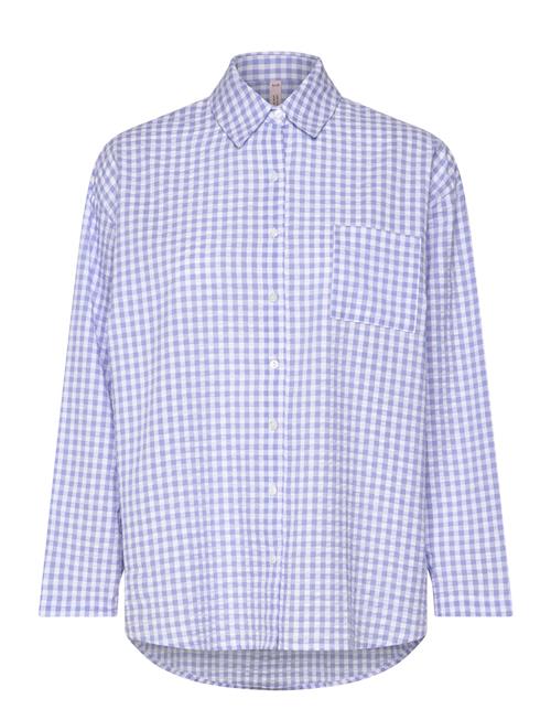 Jacket Ls Seersucker Check Hunkemöller Blue