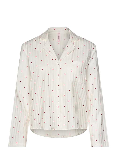 Jacket Ls Co Jacquard Hearts Hunkemöller White