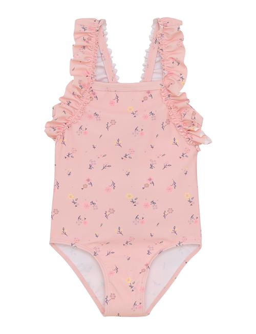 Swimsuit W. Frills, Aop Color Kids Pink