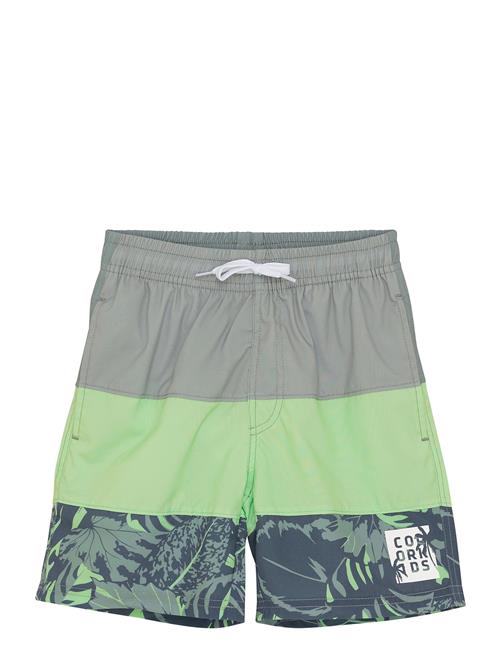 Swim Long Shorts, Colorblock Color Kids Green