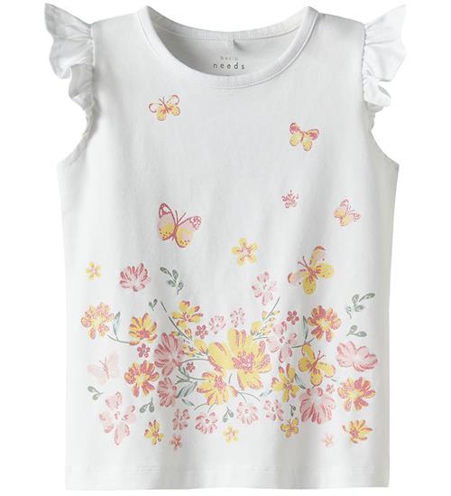 Name It T-shirt - NmfVayana - Bright White/Yellow Flower