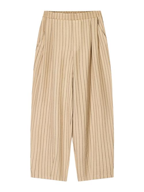 Bershka Bukser med lægfolder  creme / sort