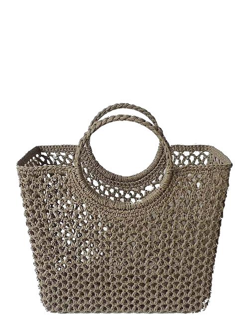 Round Handle Basket Sand Ceannis Brown