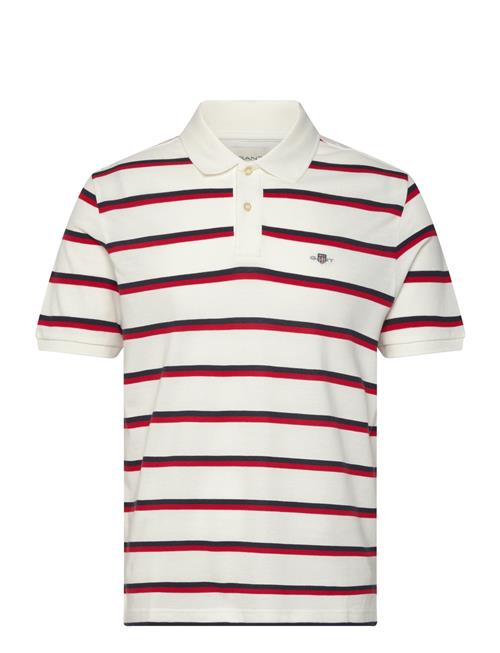 Striped Ss Polo GANT White