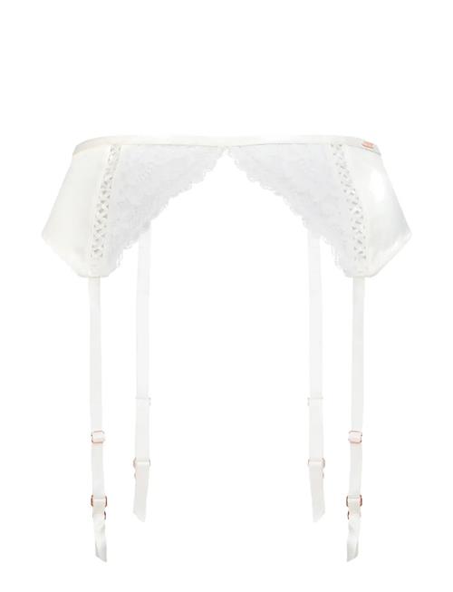 Lyra-Satin Suspender Belt Dorina White
