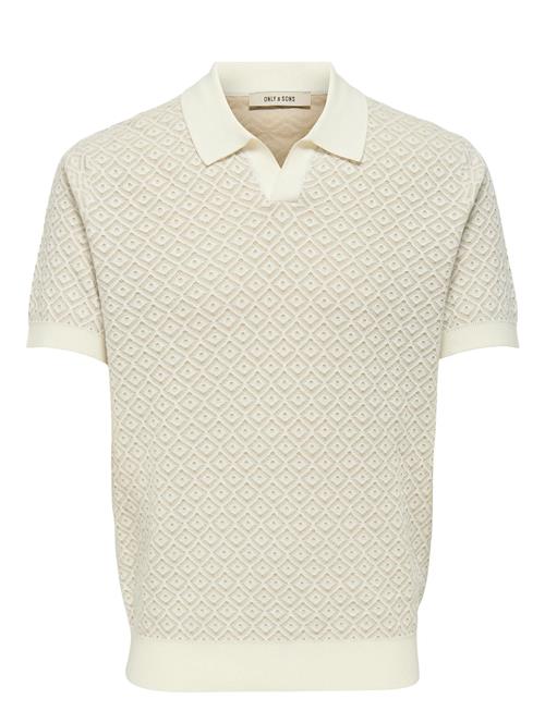 Onstheo Reg Ss Split Polo Knit Cs ONLY & SONS Cream