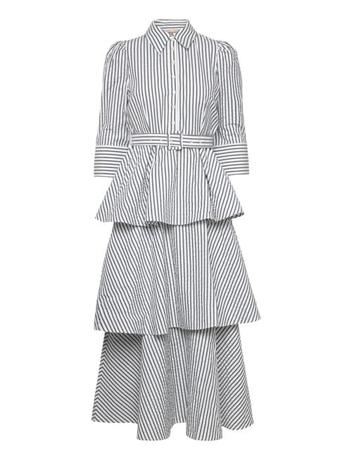 Seersucker Shirt Dress By Ti Mo White