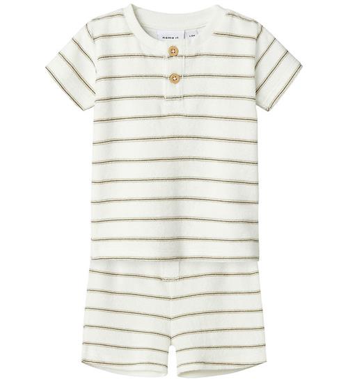 Name It Shortssæt - Shorts/T-shirt - NbnOterry - Cloud Dancer