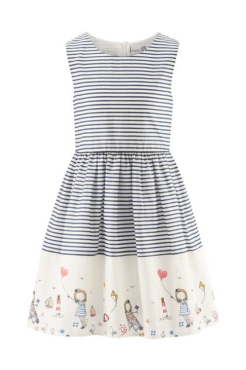 Se happy girls Kjole  ecru / navy / lyseblå ved About You