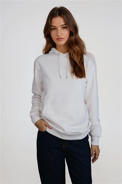 Sweatshirt Hoodie - Beige - TeeShoppen