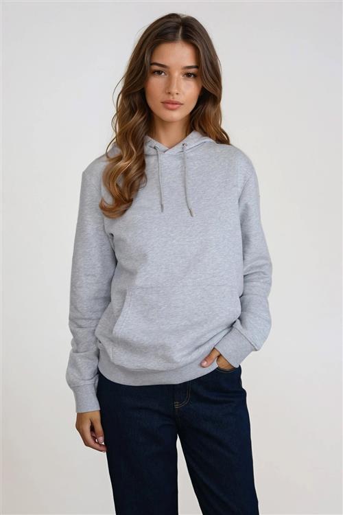 Sweatshirt Hoodie - Askegrå - M - TeeShoppen