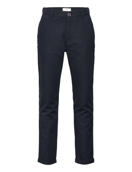 Linen Chino Trousers Mango Navy