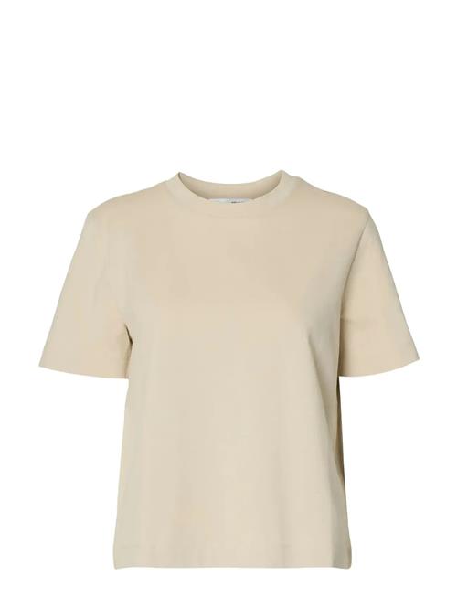 Slfessential Ss Boxy Tee Noos Selected Femme Cream