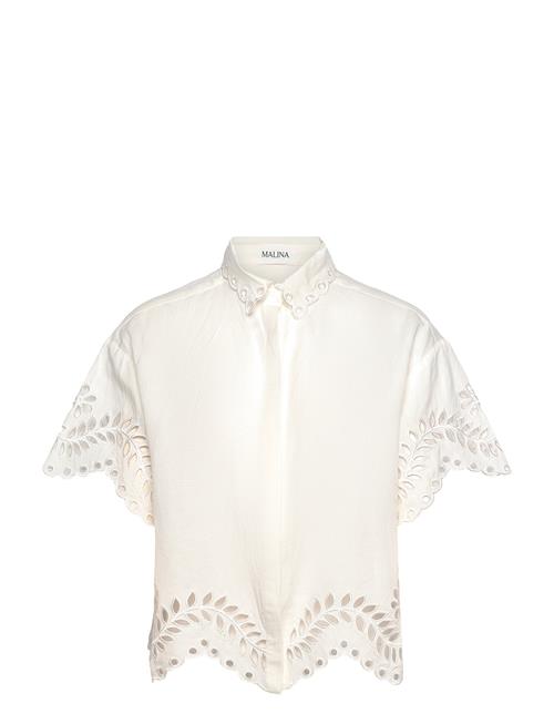 Cressida Short Sleeve Embroidered Shirt Malina White