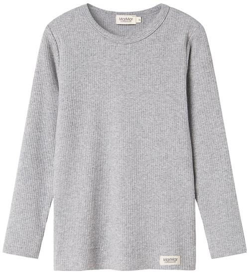 MarMar Bluse - Rib - Plain - Noos - Light Grey Melange