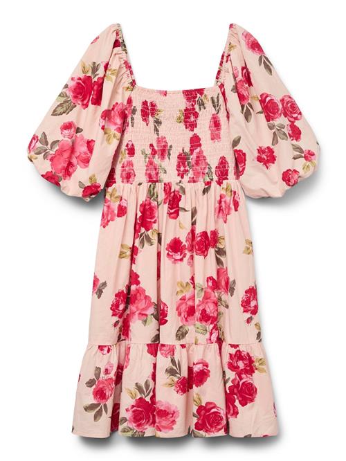 VERO MODA Kjole 'VMNomia'  grøn / lyserød / rød