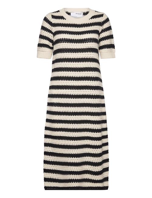 Slfalby Ss Long Knit Dress Selected Femme Cream