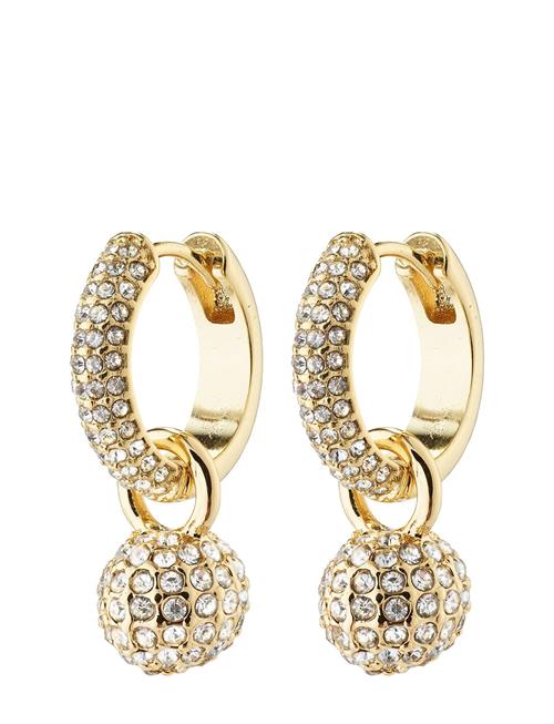 Edtli Crystal Hoop Earrings Gold-Plated Pilgrim Gold