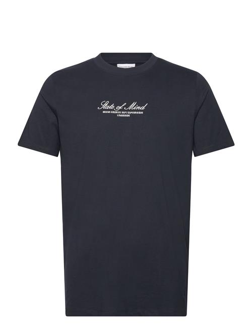 Embroidery O-Neck Tee S/S Lindbergh Navy