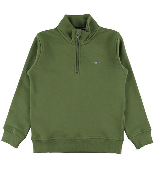 GANT Sweatshirt - Shield Half Zip - Washed Olive