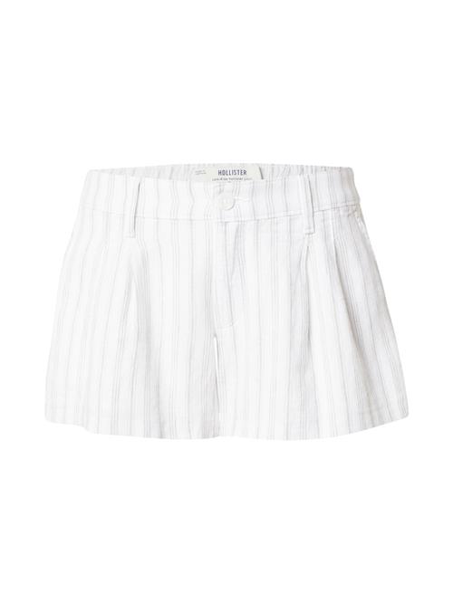 Se HOLLISTER Bukser med lægfolder 'LIVVY'  grå / hvid ved About You