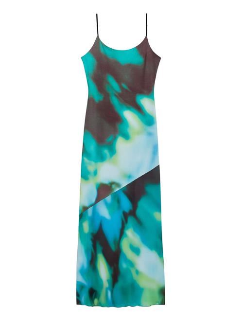 Desigual Festkjole 'Tie-Dye'  turkis / mørkebrun / lysegrøn / hvid