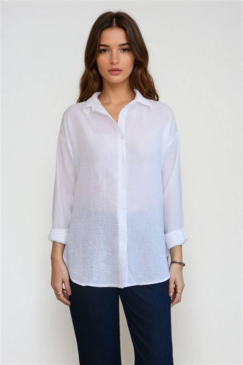 Lilly Skjorte - Hvid - S - TeeShoppen