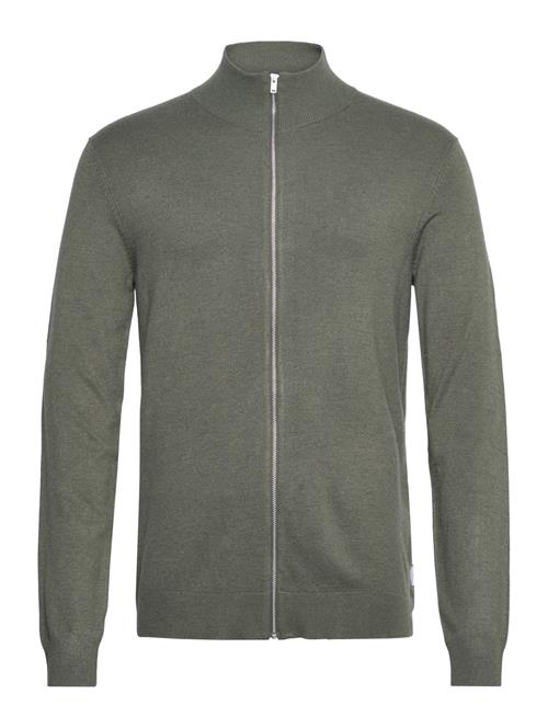 Melange Zip Cardigan Knit Lindbergh Khaki