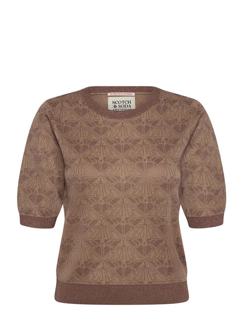 Monogram Jacquard Cropped Pullover Scotch & Soda Brown
