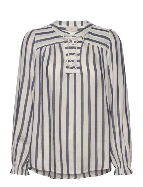 Blouse From Freequent In A Light Material With A Striped Pattern And A Metallic FREE/QUENT Navy