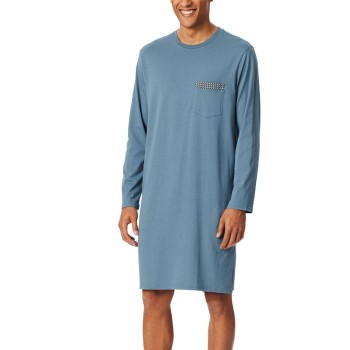 Schiesser Comfort Fit Nightwear Men Nightdress Blå bomuld 3XL Herre
