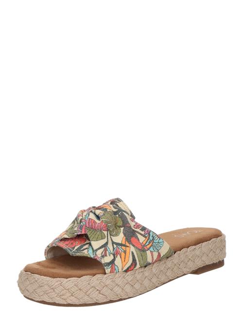 TOMS Pantoletter 'Abby'  grøn / orange / rød / hvid