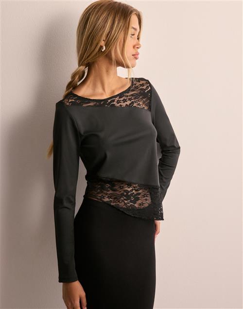 Only - Sort - Onlslay L/S Lace Mix Top Box Jrs