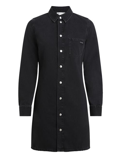 Ls Fitted Denim Dress Calvin Klein Jeans Black