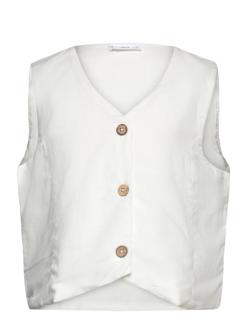 Se Cropped Waistcoat With Buttons Mango White ved Booztlet