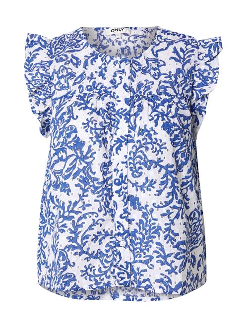 Se ONLY Bluse 'ONLAMANDA'  blå / hvid ved About You