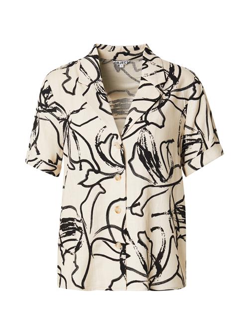 OBJECT Bluse 'OBJSANNE'  creme / sort