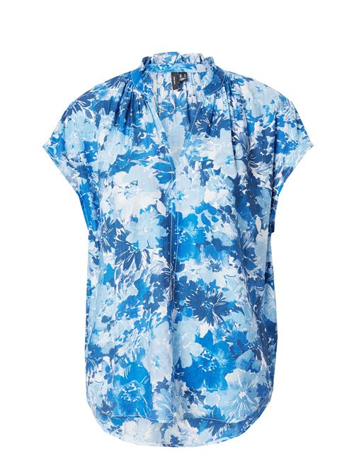 VERO MODA Bluse 'VMMAJA DITA'  azur / lyseblå / mørkeblå / offwhite