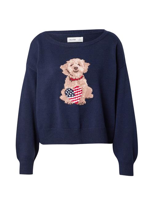 HOLLISTER Pullover  beige / navy / blodrød