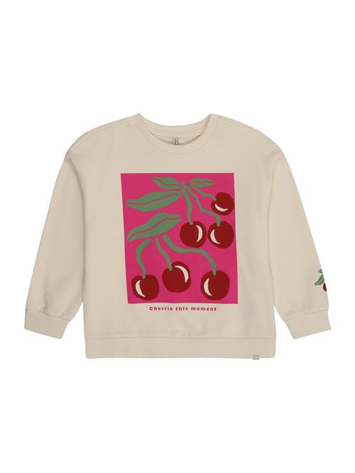 Only Mini Sweatshirt 'KMGartsy'  creme / kiwi / pink / kirsebærsrød